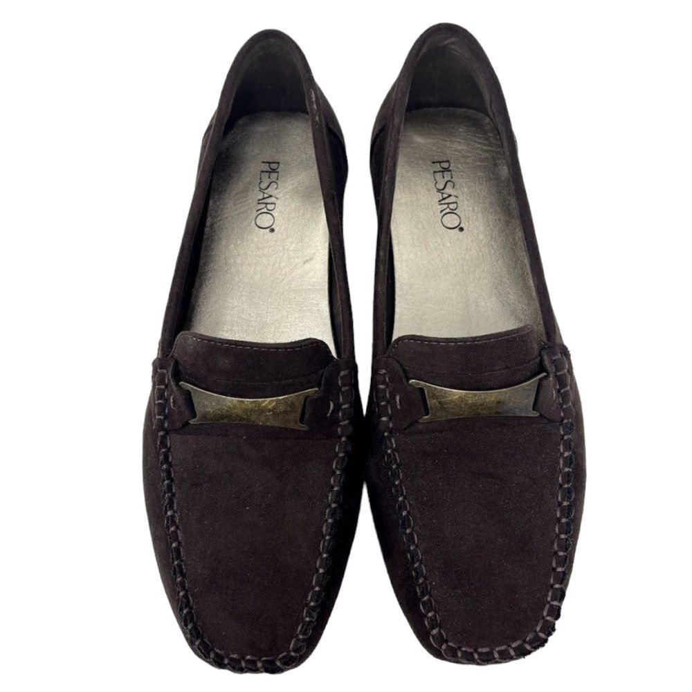 Pesaro Brown Suede "Beverly" Loafers, size 8